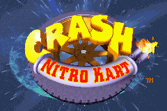 Crash Nitro Kart title screen for GameBoy Advance
